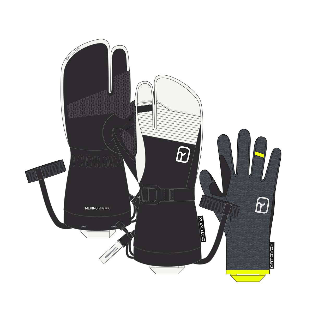 Ortovox Freeride 3 Finger Glove Pro L černá